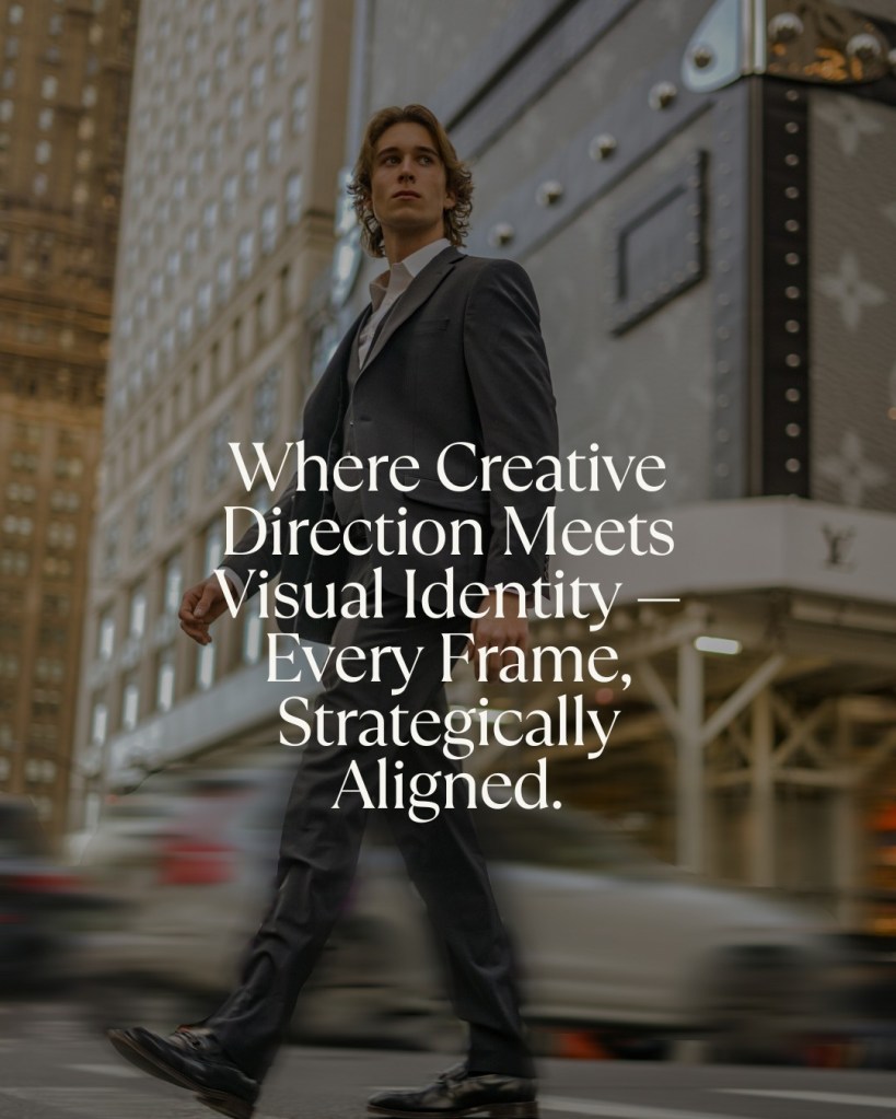 Male model in NYC wearing a tailored suit during an editorial brand shoot, captured by Jenna Brooke showcasing creative direction and visual identity alignment.