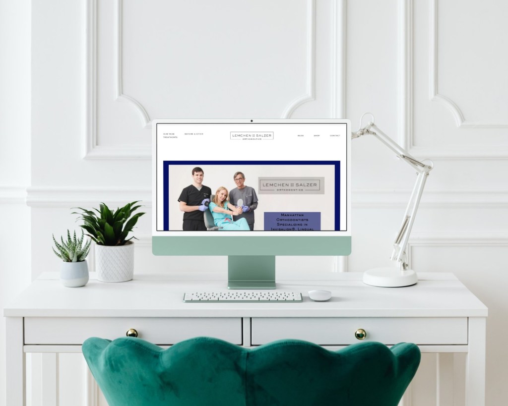 Lemchen & Salzer Orthodontics website homepage displayed on desktop, featuring Jenna Brooke’s brand visual strategy for healthcare marketing in NYC.