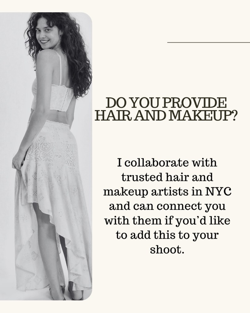 Hair and makeup services for photoshoots with Jenna Brooke Photography in NYC
