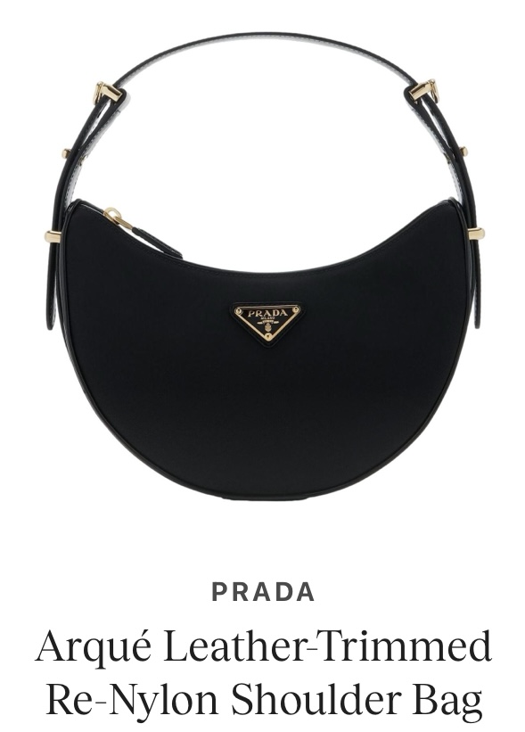 Prada Arqué Re-Nylon Shoulder Bag | Leather-Trimmed Designer Bag