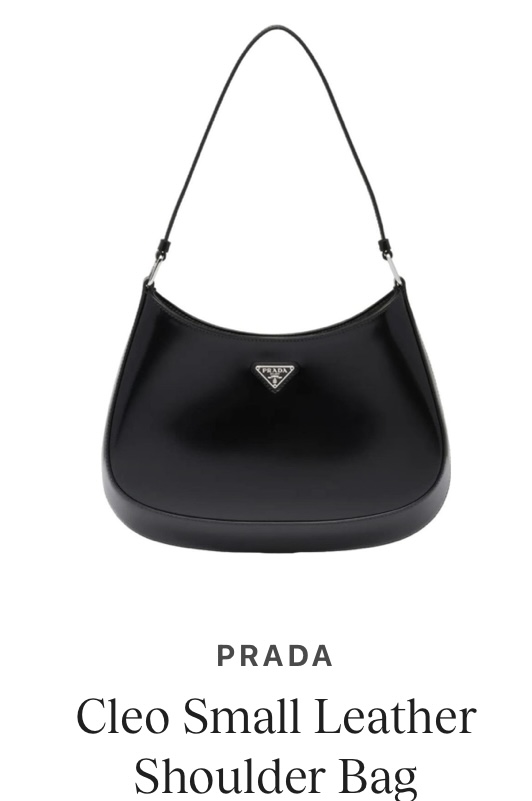 Prada Cleo Small Bag | Women’s Leather Shoulder Bag with Minimalist Design