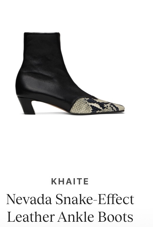 KHAITE Nevada Snake-Effect Leather Boots | Women’s Designer Ankle Boots