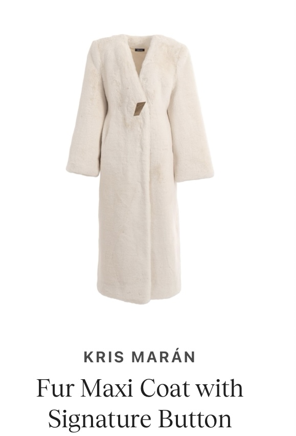 Kris Maran Fur Maxi Coat | Women’s Long Statement Coat with Signature Detail