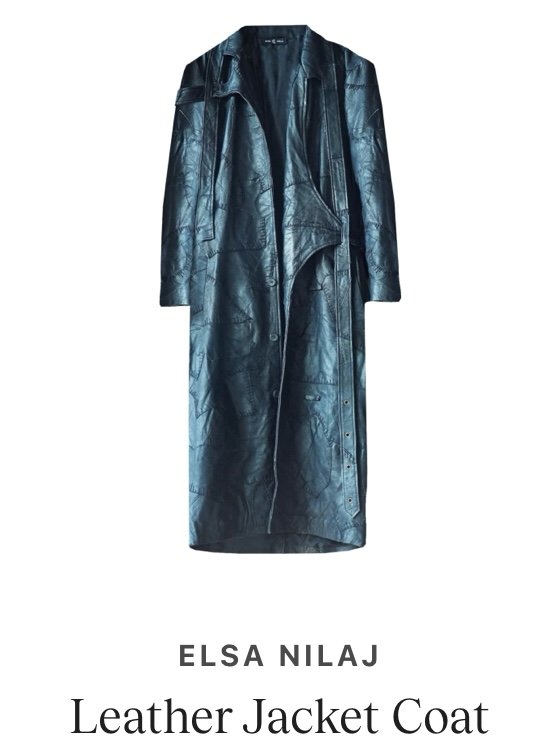 Elsa Nilaj Unisex Leather Jacket Coat | Genuine Leather Statement Outerwear