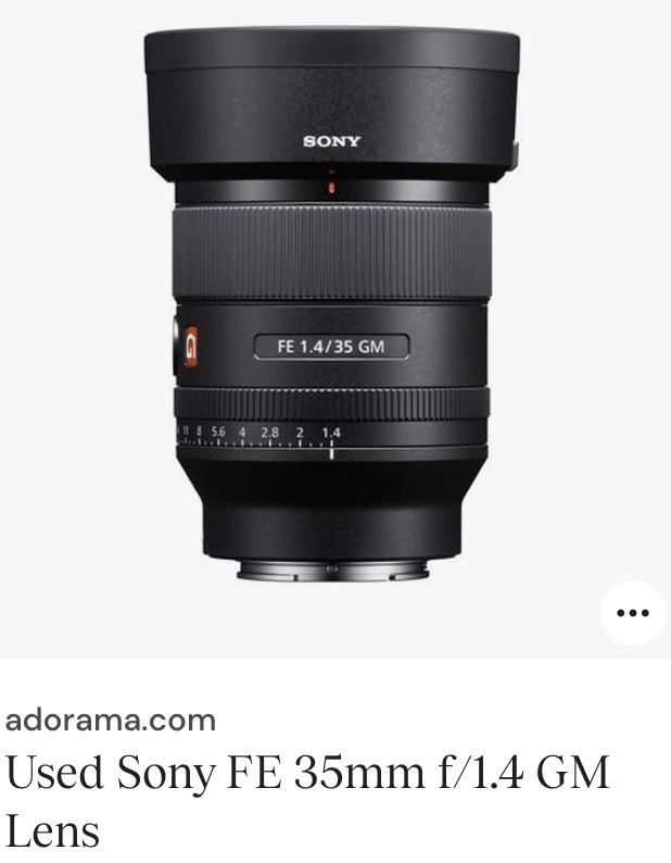 ony FE 35mm f/1.4 GM Lens | Wide-Angle Prime Lens for Portrait & Street Photography