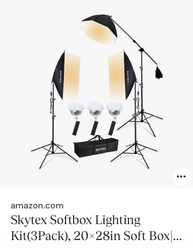 Skytex Softbox Lighting Kit (3-Pack) | Continuous Studio Lighting for Photography & Video