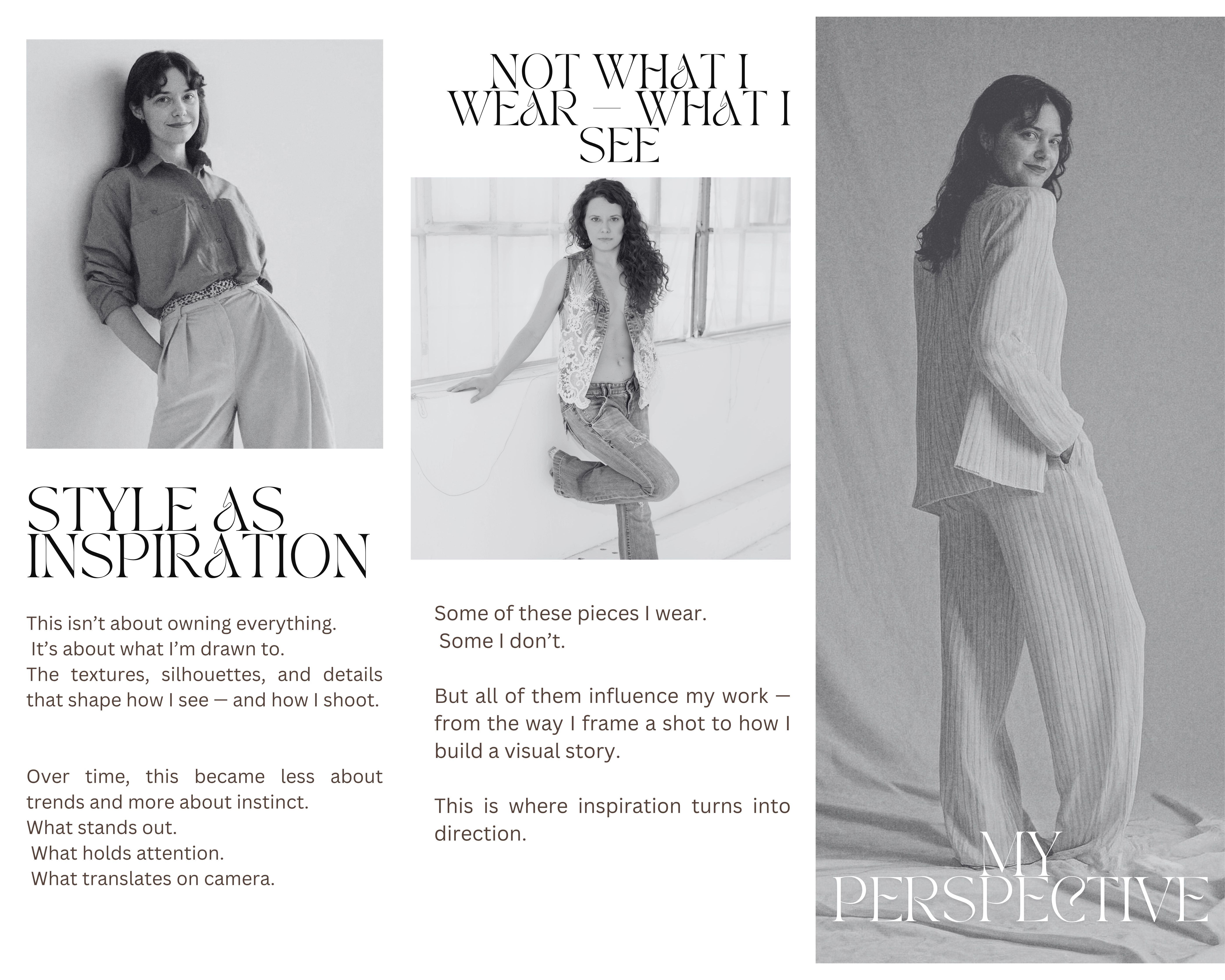 Minimalist fashion editorial layout showing style inspiration, neutral tones, and modern silhouettes curated by Jenna Brooke